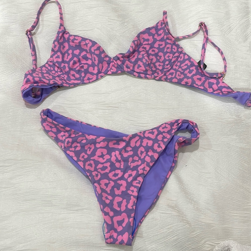 Beach Riot Pink Leopard Bikini